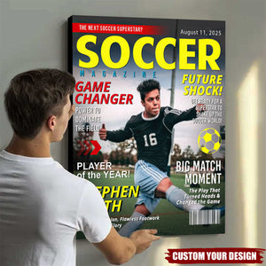 Personalized Soccer Magazine Cover Poster - Soccer Lovers Gift