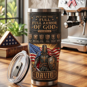 USA Armor Of God Tumbler - Personalized Gifts For Patriots