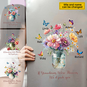 If Grandmas Were Flowers We'd Pick You Butterflies Grandkids  Personalized Decal/Sticker