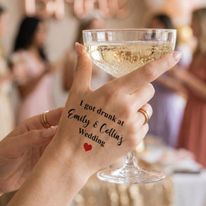 Custom Wedding Bachelor Hen's Party Temporary Tattoos, Party Favors For Guests - Personalized Tattoo