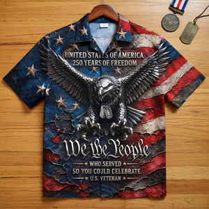 Bold Eagle Veteran Hawaiian Shirt, Personalized Gifts For Veterans