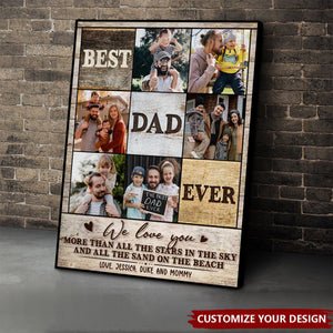 Personalized Best Dad Ever Photo Collage Canvas Poster, Gifts For Dad, Best Father’s Day Gifts 2025, Fathers Day Photo Gifts