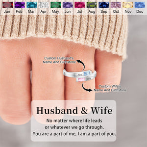 Personalized Couple Birthstone Ring