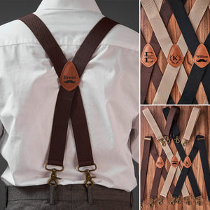Personalized Monogrammed Leather Suspenders for Unique & Love-Best Gift For Man