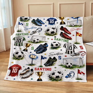 Personalized Soccer Blanket with Name