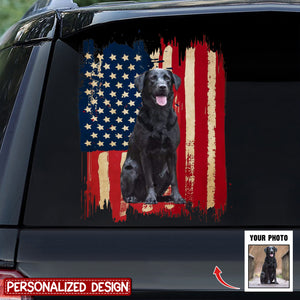 Personalized Dog Flag Printed Decal - Gift for Dog Lovers, Pet Lovers, Family
