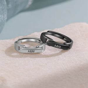 Personalized Matching Ring, Custom Secret Message Ring - Anniversary Gift for Couples