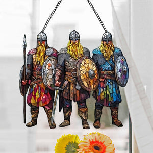 Viking Warrior Suncatcher Ornament - Historical Decor
