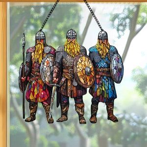 Viking Warrior Suncatcher Ornament - Historical Decor