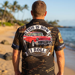 Celebrate 100 Years of Road Route 66 - This Is How I Roll - Custom Vehicle Photo Upload Car Route 66 Hawaiian Shirt