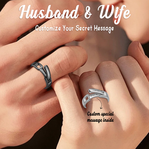 Personalized Matching Ring, Custom Secret Message Ring - Anniversary Gift for Couples