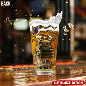 Serve And Protect - Personalized Police Officer Beer Glass