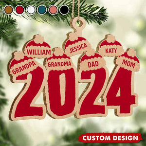 2024 New Release - Christmas Santa Hats - Personalized Wooden Christmas Ornament