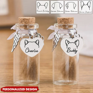 Gone But Not Forgotten-Memorial Personalized Pet Fur Keepsake Jar-Sympathy Gift For Pet Owners, Pet Lovers