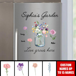 Nana's Garden Love Grows Here - Personalized Grandma Decal Sticker - Mother's Day Gift