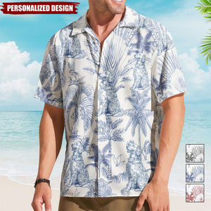 Dog Lovers Toile De Jouy Style Custom Dog Breeds - Personalized Hawaiian Shirt