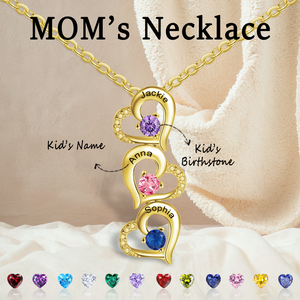 Personalized Heart Birthstone Necklace, Mother's Day Gift