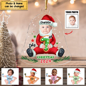 Personalized Custom Acrylic Ornament from Photo - Baby Onesie - My First Christmas
