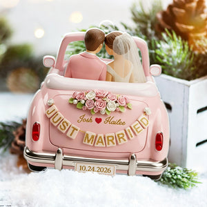 Personalized Just Married 2D Flat 2 Layer Ornament, Wedding Gift, Mr & Mrs Ornament, Marriage Gift, Married Ornament, Couple Newlywed Gift
