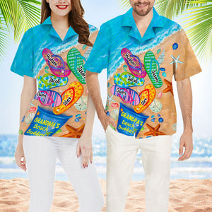 Papa / Nana's Beach Buddies Summer Flip Flop Personalized Hawaiian Shirt Perfect Gift for Grandmas Moms Aunties HTN10MAY23CT2