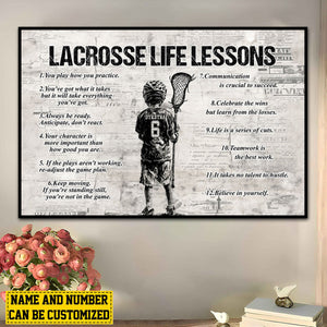 Personalized Lacrosse Kid Life Lessons Poster-Gift For Lacrosse Lovers