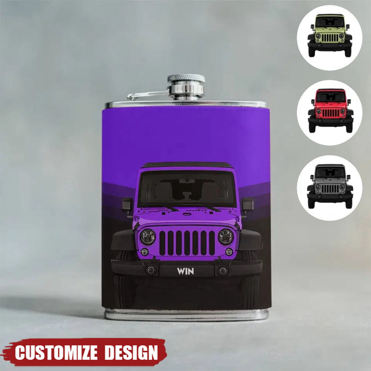 Personalized Off-Road Car Leather Flask