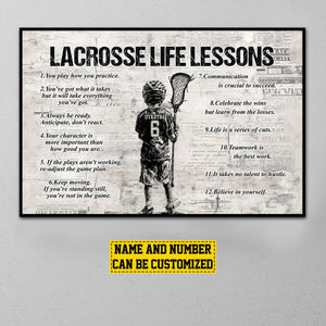 Personalized Lacrosse Kid Life Lessons Poster-Gift For Lacrosse Lovers