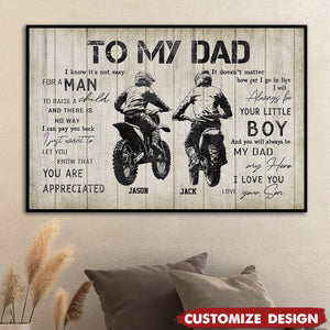 Personalized Motocross Dad Son Poster - Birthday,Father's Day Gift For Motocross Lovers