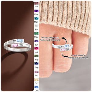 Personalized Couple Birthstone Ring