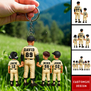 We Caught the Best Dad Baseball-Personalized Acrylic Keychain-Father's Day Gift