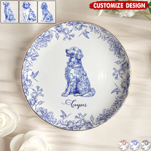 Dog Breeds Chinoiserie Toile De Jouy - Personalized Jewelry Dish - Gift For Dog Lovers