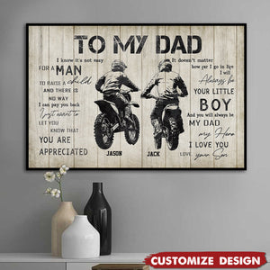 Personalized Motocross Dad Son Poster - Birthday,Father's Day Gift For Motocross Lovers
