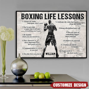 Personalized Boxing Life Lessons Poster-Gift For Boxing Lovers