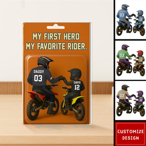 My First Hero-Personalized Dad and Son Motocross Acrylic Plaque