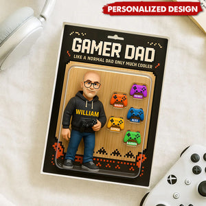 Gamer Dad Cooler Custom Action Figure-Personalized Acrylic Block Plaque-Father's Day Gift