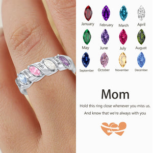 Personalized Family Kids Birthstone Ring