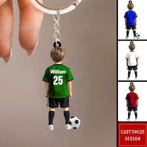 Personalized Kid Soccer Player Keychain-Gift For Soccer Young Lovers - 2025 New Release