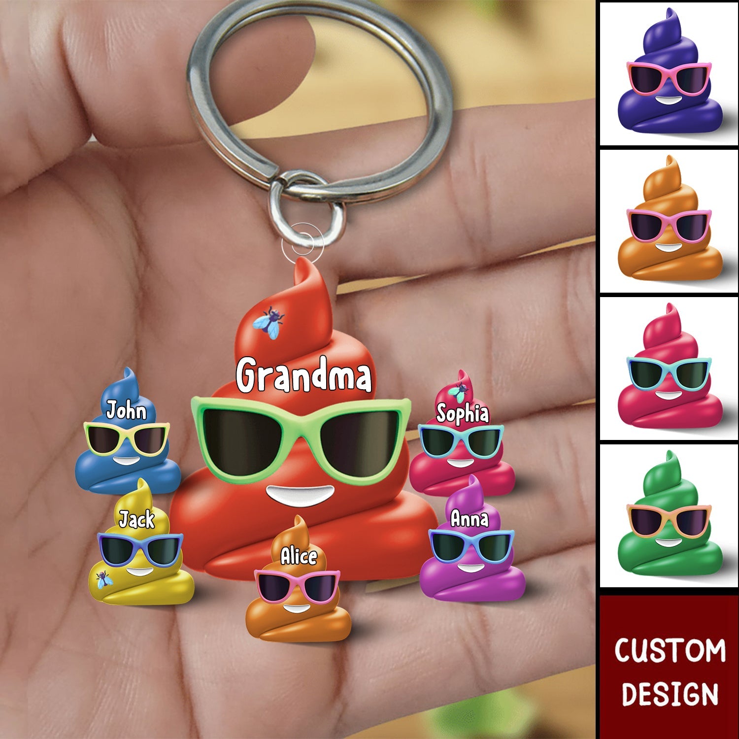 Grandma/Mama's Little Sh*ts - Personalized Acrylic Keychain - Gift For Mom, Grandma
