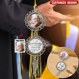 Graduation Walking Beside You Memorial-Personalized Photo Pendant Charm