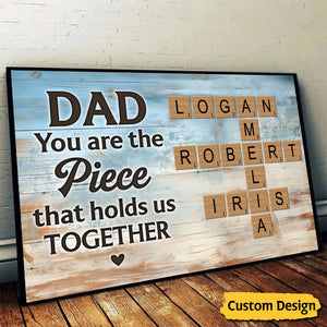 Dad You Are The Piece Crossword Puzzle Art Rustic Personalized Poster, Gift For Dad