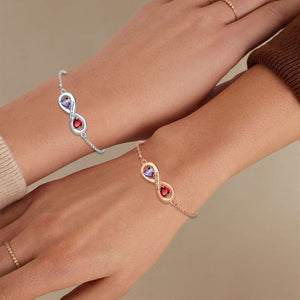 Love Forever - Personalized Infinity Love Birthstone Bracelet, GIft For Her