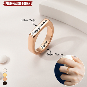 Horizontal Bar Ring-Personalized Graduation Ring