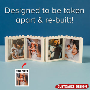Personalised Fold-Out Daddy & Me Brick Photo Block Gift Mini Photo Album Keepsake Gift for Dad