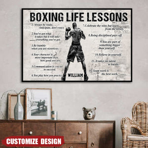 Personalized Boxing Life Lessons Poster-Gift For Boxing Lovers