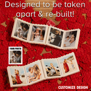 Personalised Fold-Out Daddy & Me Brick Photo Block Gift Mini Photo Album Keepsake Gift for Dad