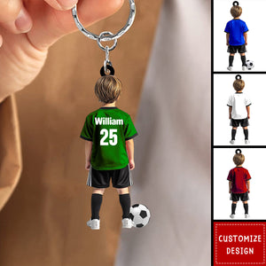 Personalized Kid Soccer Player Keychain-Gift For Soccer Young Lovers - 2025 New Release