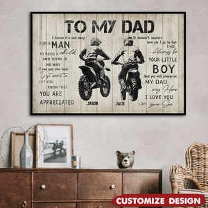 Personalized Motocross Dad Son Poster - Birthday,Father's Day Gift For Motocross Lovers