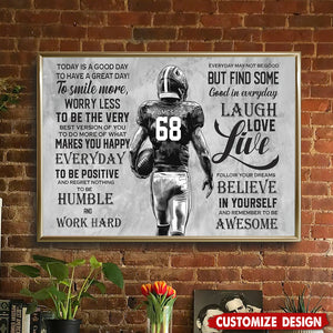 Today Is A Good Day-Motivational Personalized Football Boy-Gift For Football Lovers