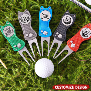 Personalized Golf Divot Tool With Ball Marker,Retractable Divot Tool - Birthday,Father's Day Gift For Golfer