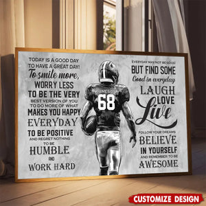 Today Is A Good Day-Motivational Personalized Football Boy-Gift For Football Lovers